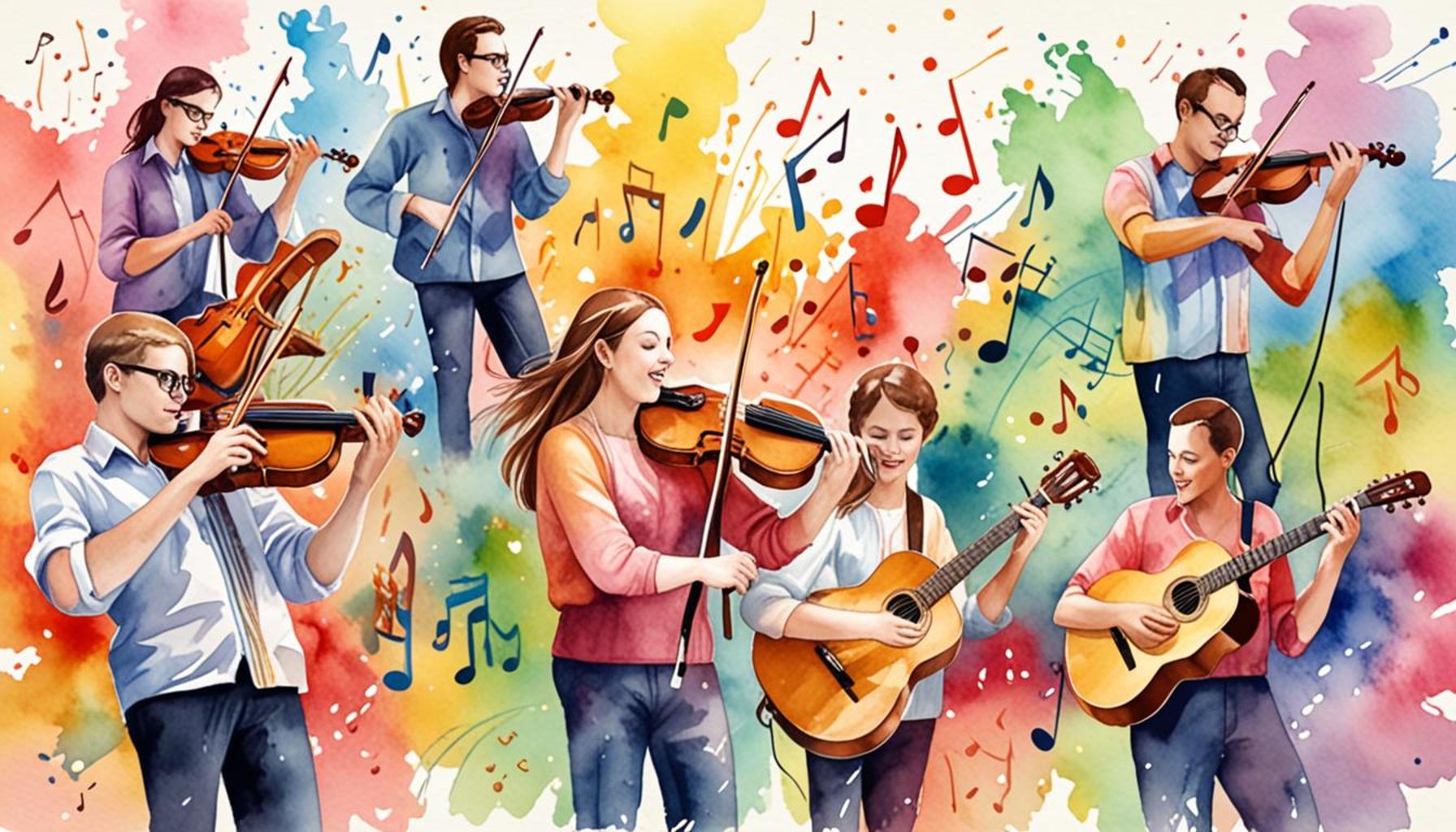 Music and collaboration: the role of groups and communities in the formation of musical talents