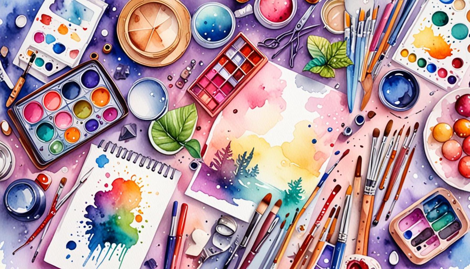 Art supplies and creations?>